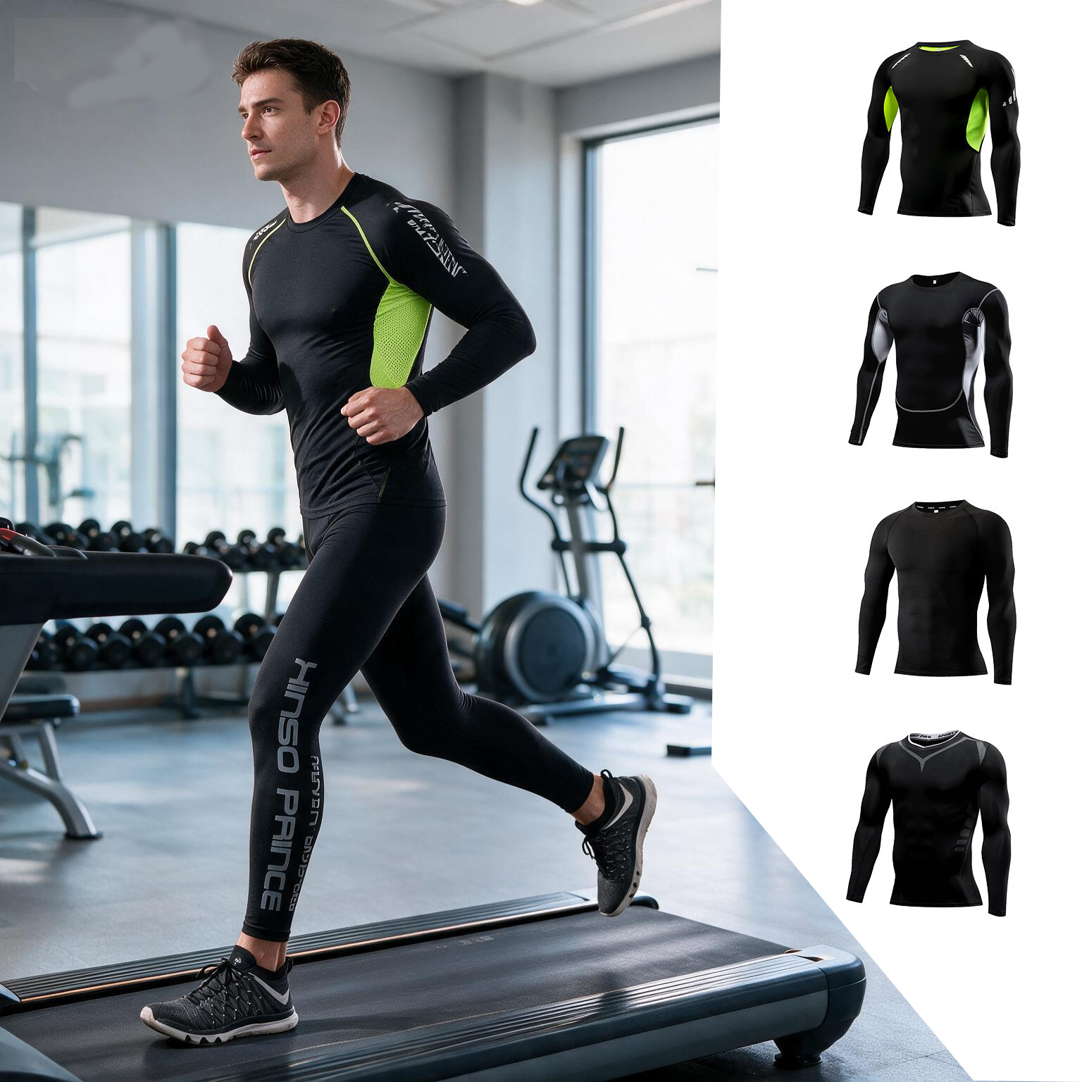Yoga Fitness Kit - 2026 Men Compression Sportswear Suit,Elastic Training