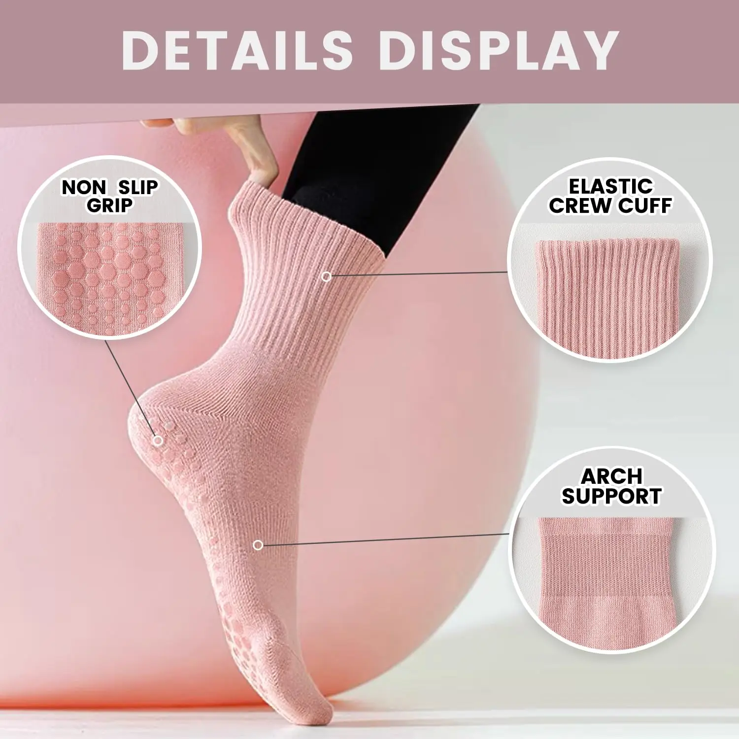 4 pairs of women's yoga socks, - đánh giá và giá Yoga & Fitness With Denise