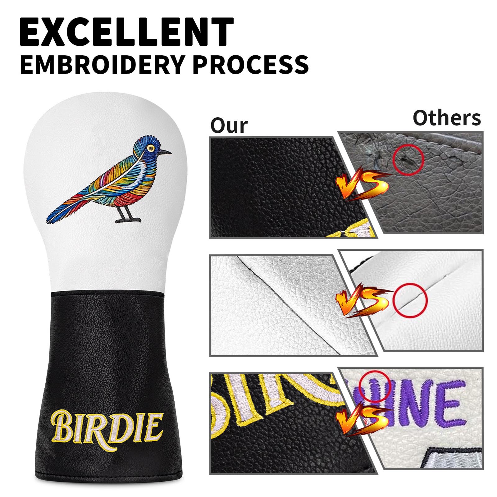 Colorful Bird Embroidery Golf  - đánh giá và giá Resistance Bands